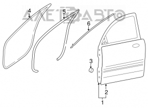 Front left door seal for Hyundai Azera 12-17