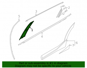 Door trim, rear left side, front, Kia EV6 22-24