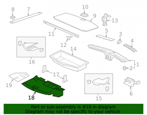 Trunk Floor Acura MDX 14-20 Black