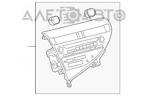 Radio, Tape recorder, Climate control, Panel assembly Lexus RX350 RX450h 10-15 type 3, peeling chrome