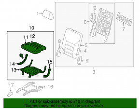 Rear seat, 3rd row, left, Kia Sorento 16-20, black cloth, dry cleanable