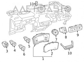 Ignition button Start-Stop Toyota Venza 21- black