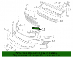 Front bumper air duct mount, left, Porsche Macan 22-26 rest.