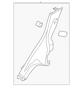 Rear pillar trim lower right Ford Fiesta 11-19 4d black, scratch