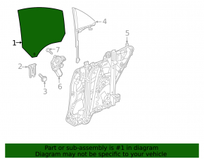 Rear left door glass for Mercedes CLA 14-19