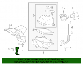 Air filter housing bracket Toyota Highlander 17-19 3.5 front