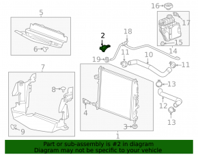 Radiator Bracket Upper Left Cadillac ATS 13-19 2.5, 3.6 Plastic