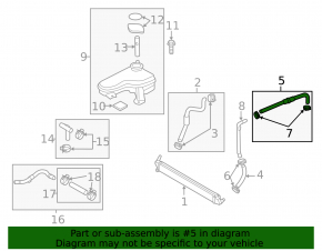 Kia Optima 11-15 hybrid inverter cooling system hose