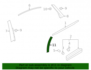 Rear right fender arch trim for Audi Q7 16-19 on the door for R21, R22