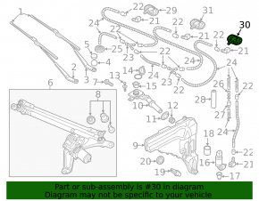 Left windshield washer nozzle with heating for Audi Q8 19-25