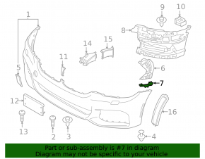 Front bumper mount left BMW 6 GT G32 18-19 M pack