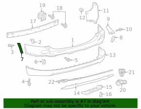 Rear bumper molding left Toyota Rav4 16-18 rest