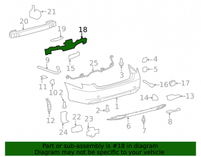 Rear Bumper Absorber Central Lexus LS460 LS600h 07-09