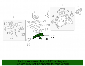 Outer part of the front right side member of the Toyota Sienna 04-10