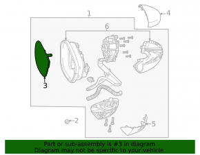 Right mirror element for Honda Civic XI FE/FL 22-26 under the turn signal