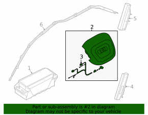Airbag in the steering wheel of the driver's side of the Audi Q5 18-24