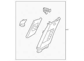Center pillar trim upper belt left Kia Niro 23- gray
