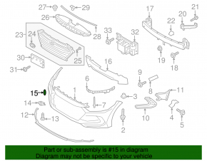 Plug towing hook front bumper Hyundai Elantra AD 17-18 dorest