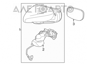 Right side mirror assembly for Lexus IS250 IS350 06-07 pre-restyling
