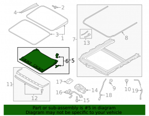 Black sunroof curtain for Audi A4 B9 17-25