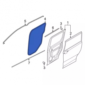 Door seal rear left Ford Transit Connect MK2 13-23