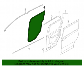 Door seal rear left Ford Transit Connect MK2 13-23