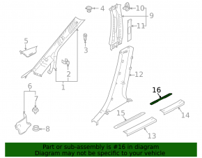 Rear left outer door sill trim for Mazda CX-7 06-12