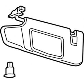 Right visor for Ford Mustang mk6 15-coupe, black, without hook, with backlight, without plug