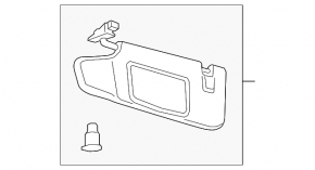 Right visor for Ford Mustang mk6 15-coupe, black, without hook, with backlight, without plug