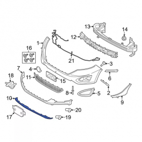 Front bumper lip trim Ford Edge 15-18 prerest