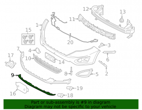 Front bumper lip trim Ford Edge 15-18 prerest