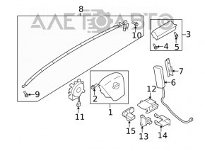 Airbag airbag side curtain left Nissan Murano z51 09-14