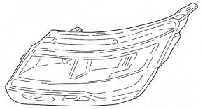 Front right headlight complete Ford Explorer 20-24 LED, with block, adaptive Platinum, sand, varnish used
