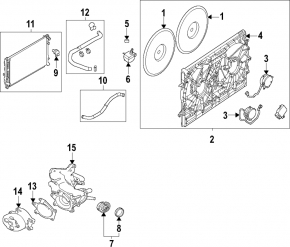 Radiator shroud diffuser assembly for Mitsubishi Outlander 22-25 2.5