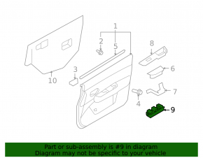 Front left window lift control Nissan Versa 1.8 10-12