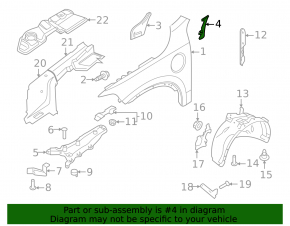 Inner left wing plug Volvo XC90 16-22