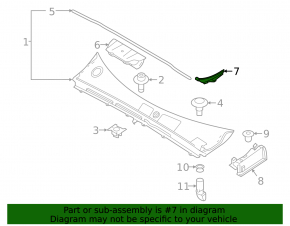 Windscreen wiper seal left Volvo XC40 19-25