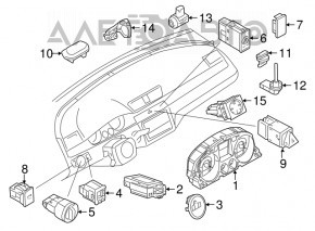 Light control VW CC 08-17 under fog lights, cracked housing
