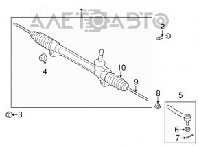 Steering rack Toyota Highlander 08-13 hybrid