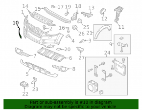 Front left fender arch trim for Audi Q7 4L 10-15 on bumper, S-line