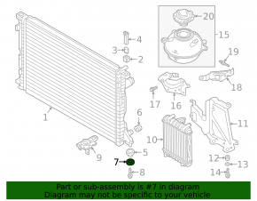 Radiator bracket lower right Audi A6 C8 19- washer