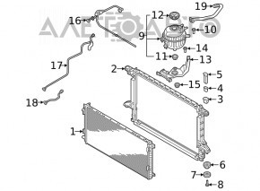 Radiator bracket lower right Audi A6 C8 19- washer