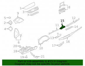Audi Q7 16-19 driver's right front panel insert, gray
