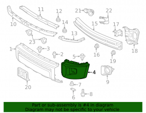 Front bumper bare left fang Toyota Tundra 14-21