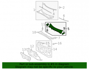 Metal wiper pan for Toyota Highlander 2013