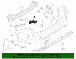 The left rear bumper mount for a Subaru Forester 25-26 is broken.