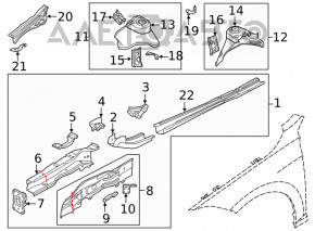 Front right quarter panel for VW Jetta 19-26 on the body, silver