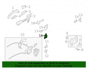 Subaru b9 Tribeca lower rear right door hinge