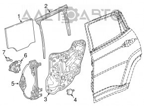 Glass door rear right Jeep Compass 17-