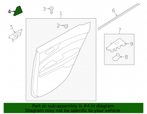 Door trim triangle rear right Kia Forte 19-24 4d inner